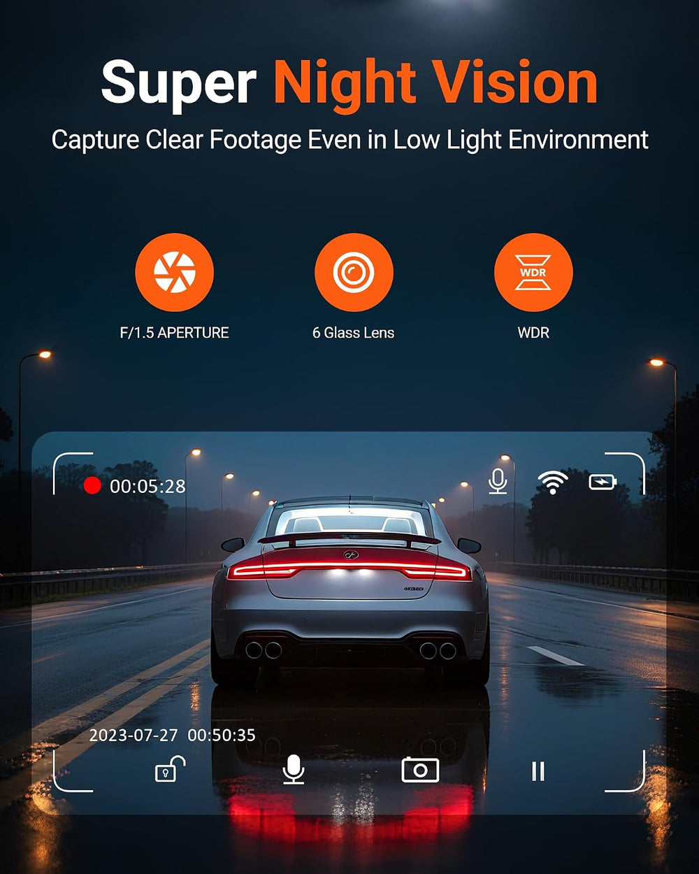 4K Dash Cam Front,Built-in 5G WiFi,64GB Card Included, Dash Camera for Cars, ...