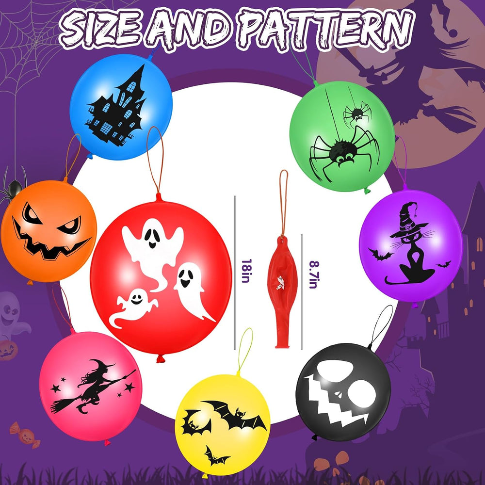 120 Pcs Halloween Punch Balloons Bulk 18 Inch Latex Halloween Prizes Bulk