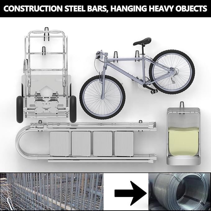 3-H Heavy Duty Garage Hooks 14 Pack, One-Piece Construction Garage Wall Hooks