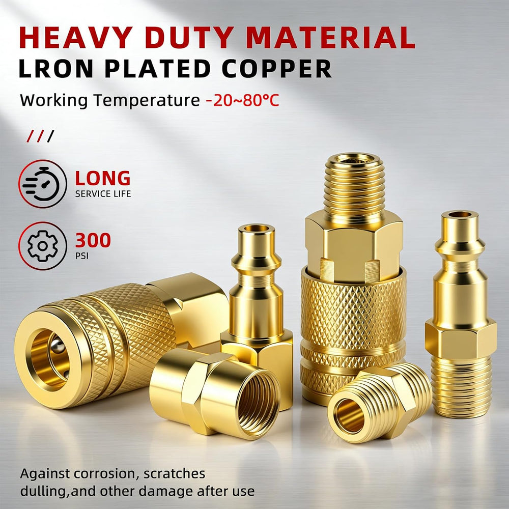 47 PCS 1/4 Inch Quick Connect Air Hose Fittings, Premium Metal Air Compressor...