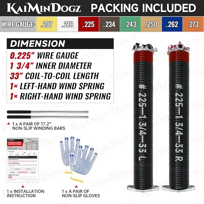 Pair of 1.75" Garage Door Torsion Springs Set