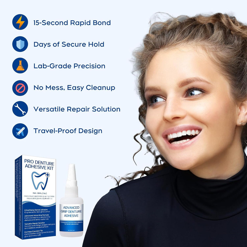 Dental Lab Bonding Glue for Dentures & Lab Tools, 1oz, Blue