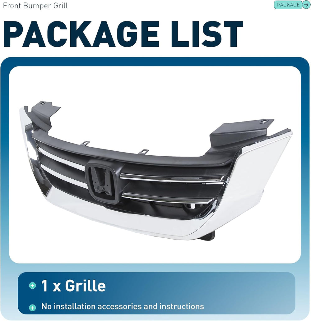 ALMULOO Front Bumper Grill Compatible with 2013-2015 Honda Accord 4Door Sedan...