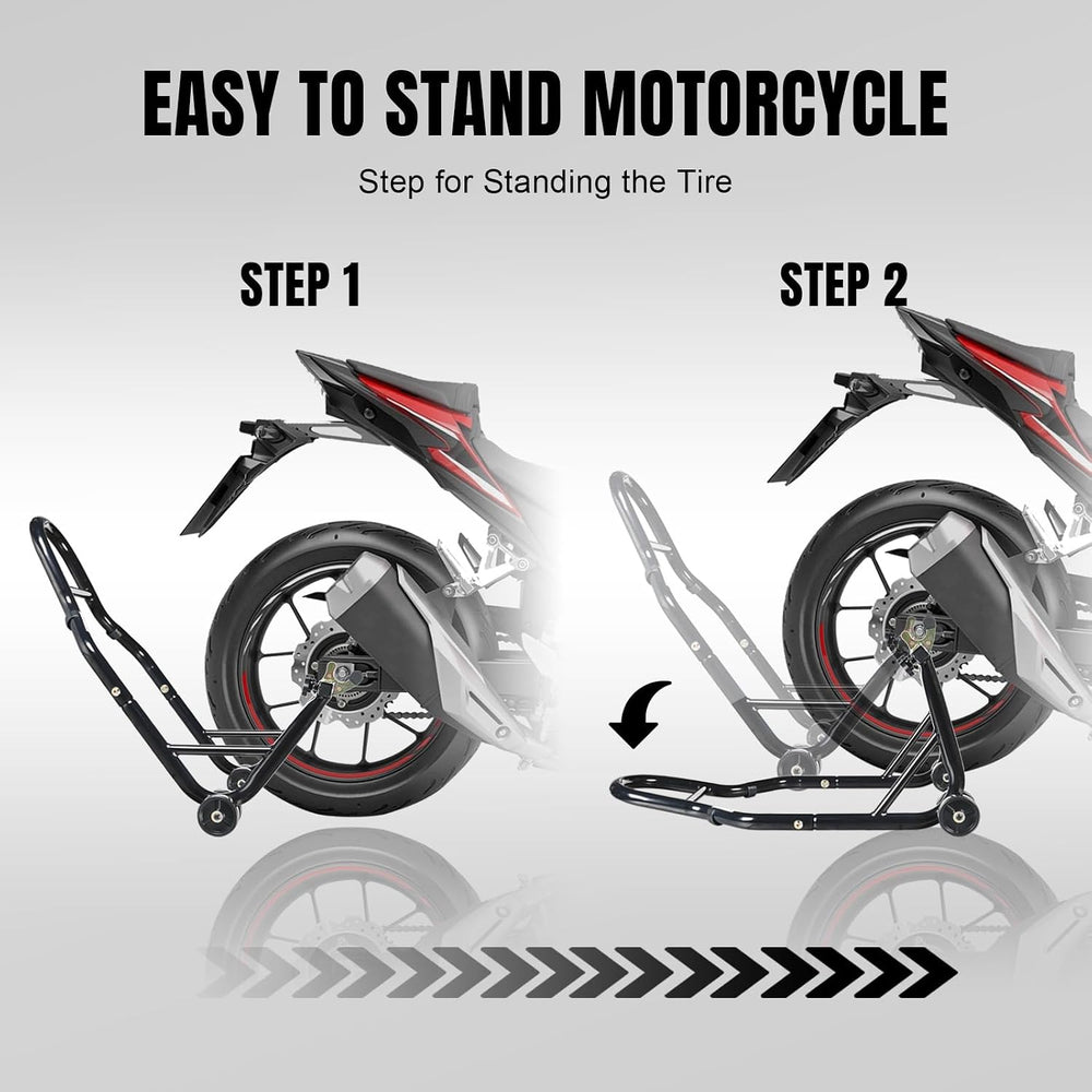 Jack Boss Motorcycle Stand Rear Combo Wheel Lift Stand, 500Lbs Capacity,Swing...