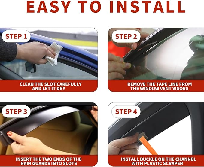 in Channel Rain Guards Fit for 2015-2020 Ford F150 Super Cab, 17-20 F150 Raptor
