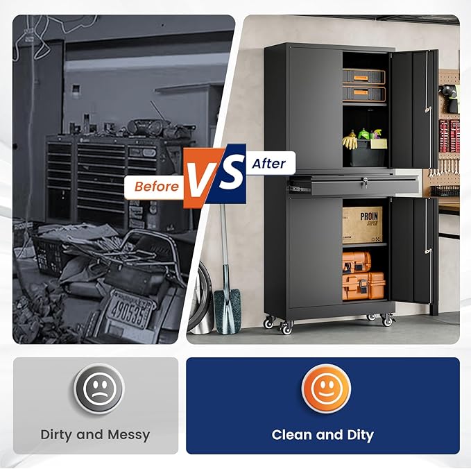 Yizosh Metal Garage Storage Cabinet