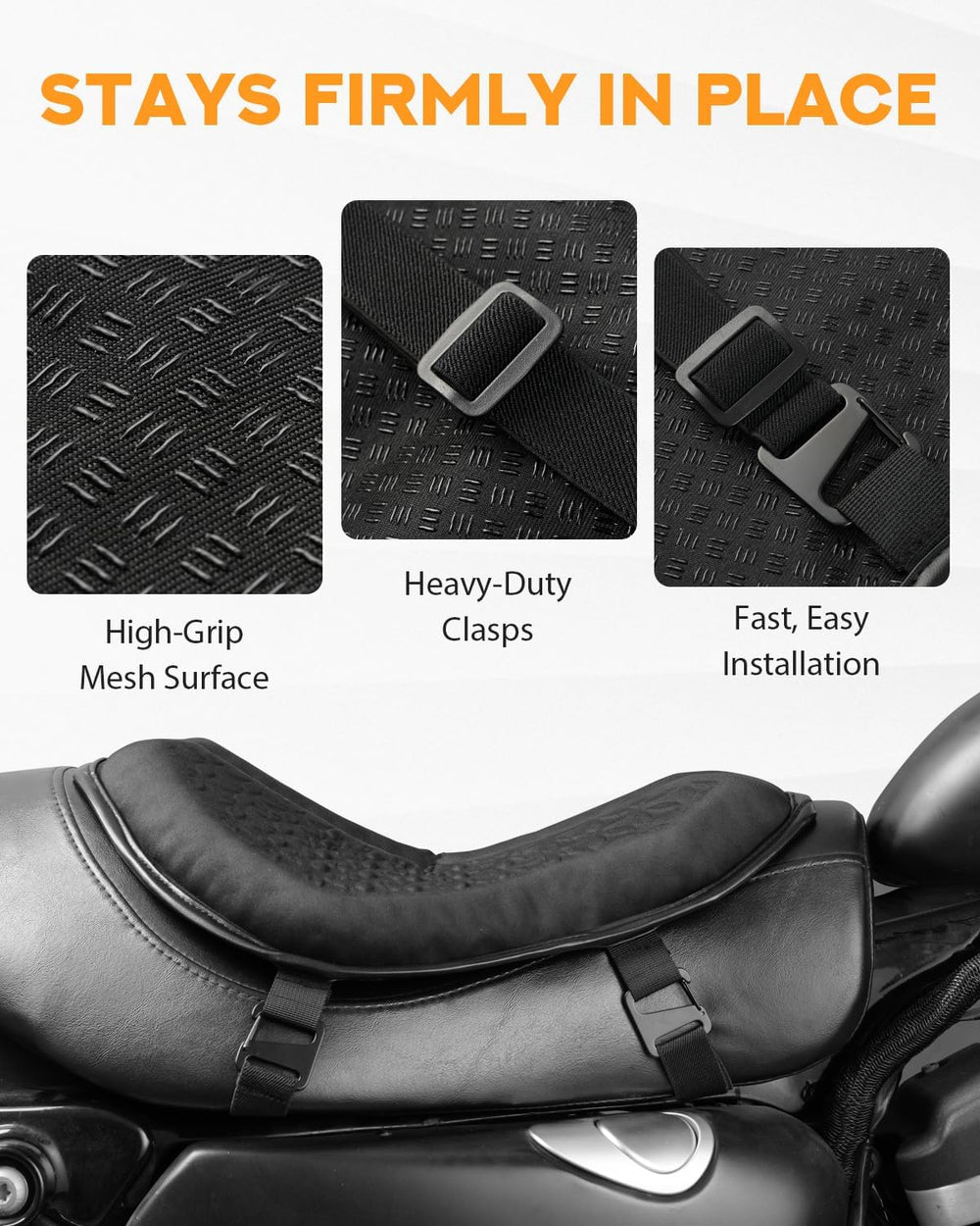 PBYMT Upgraded Motorcycle Seat Cushion, Universal Motorcycle Gel Seat Pad, La...