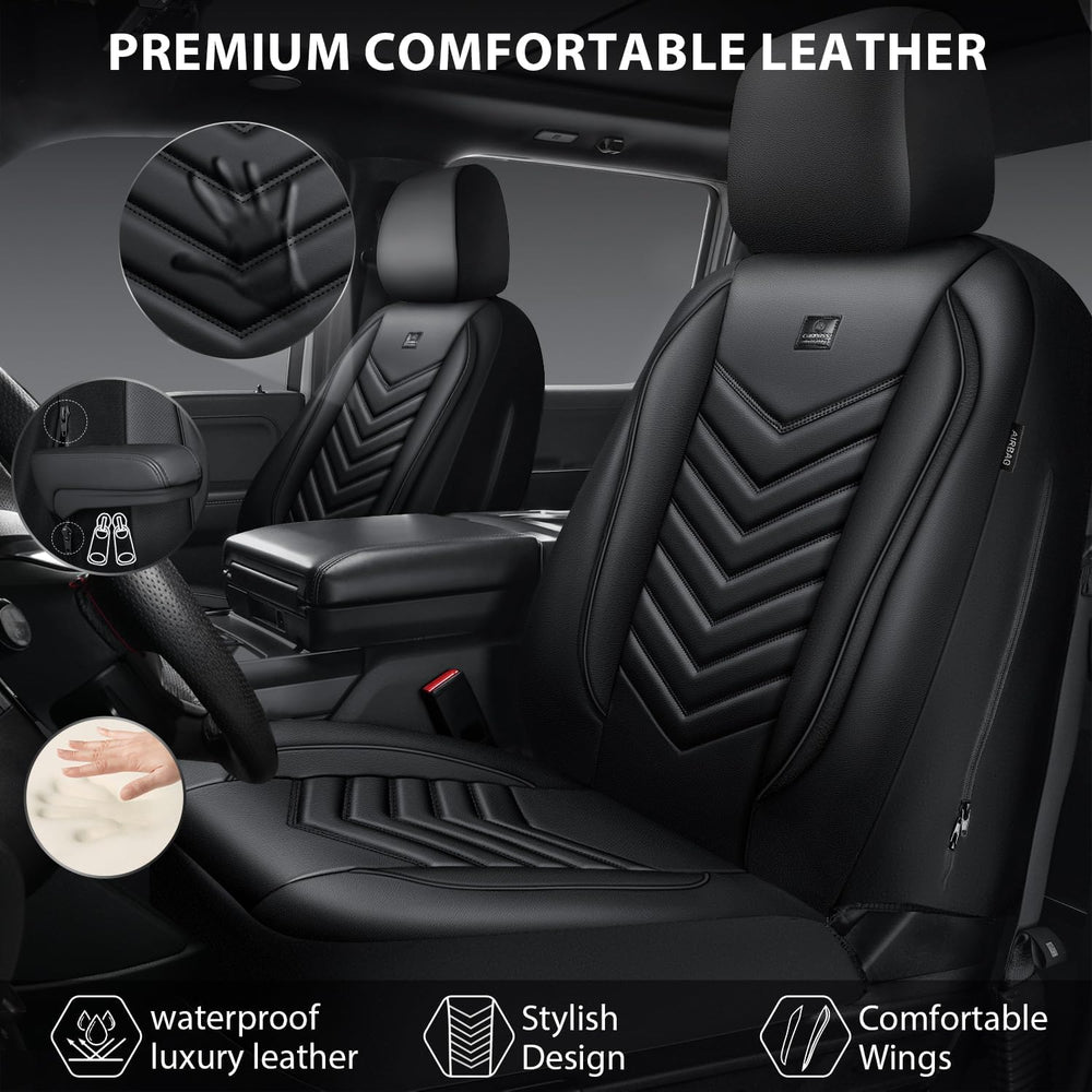 CAR PASS 3D Foam Faux Leather Seat Covers Front Seats,Waterproof Leather Fron...