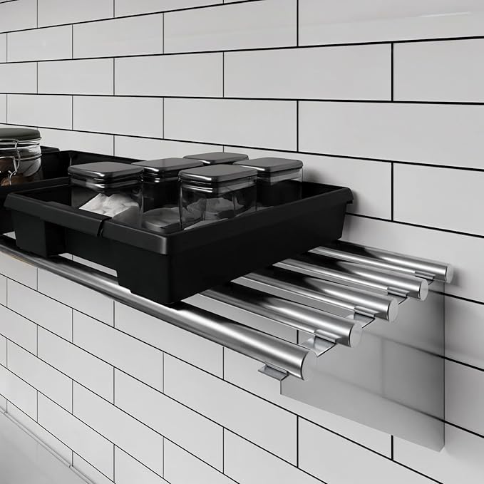 AmGood 14 in. x 36 in. NSF Stainless Steel Tubular Wall Shelf | Heavy-Duty
