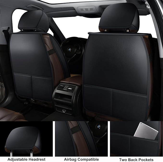 LINGVIDO Car Seat Covers, Breathable and Waterproof Faux Leather Automotive