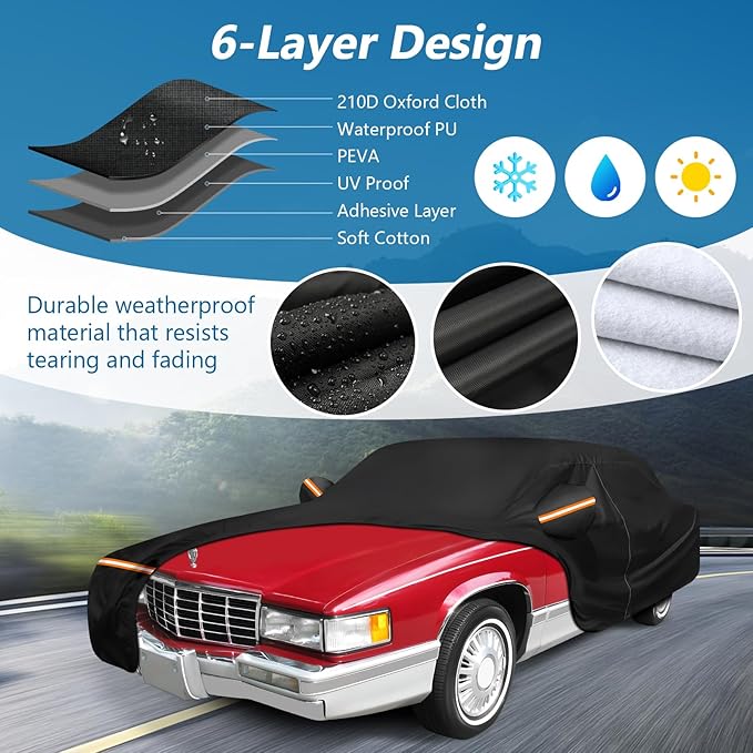 Car Cover for Cadillac Deville 1985-1993 Sedan 4 Door Waterproof All Weather