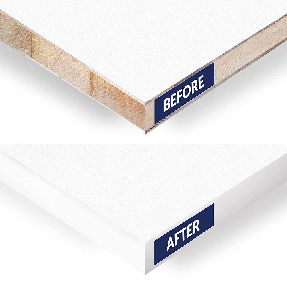 White PVC 7/8 inch x 50 ft Edge Banding Tape Peel Stick Adhesive Edging Venee...