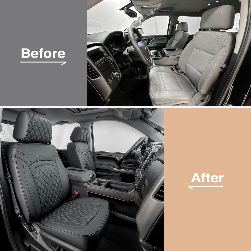 Seat Covers for Chevy Silverado & for GMC Sierra 2014-2018 (Only Crew Cab)