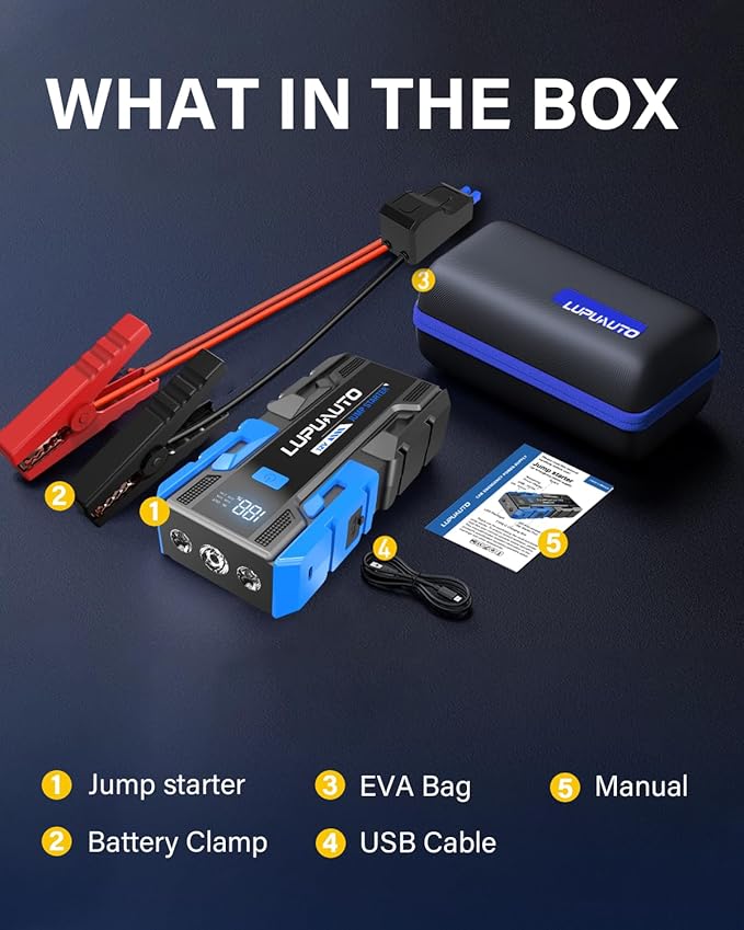 3000A Jump Starter, Portable Car Battery Jump Starter