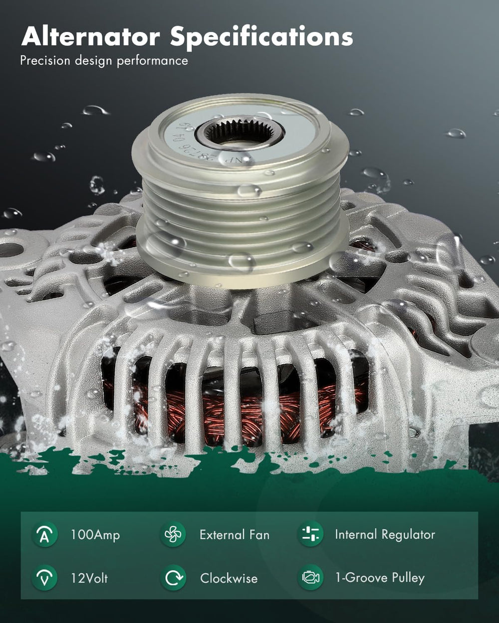 SCITOO 12V 110Amp Alternator 37300-2G150 Fit for Hyundai Sonata 2010-2013
