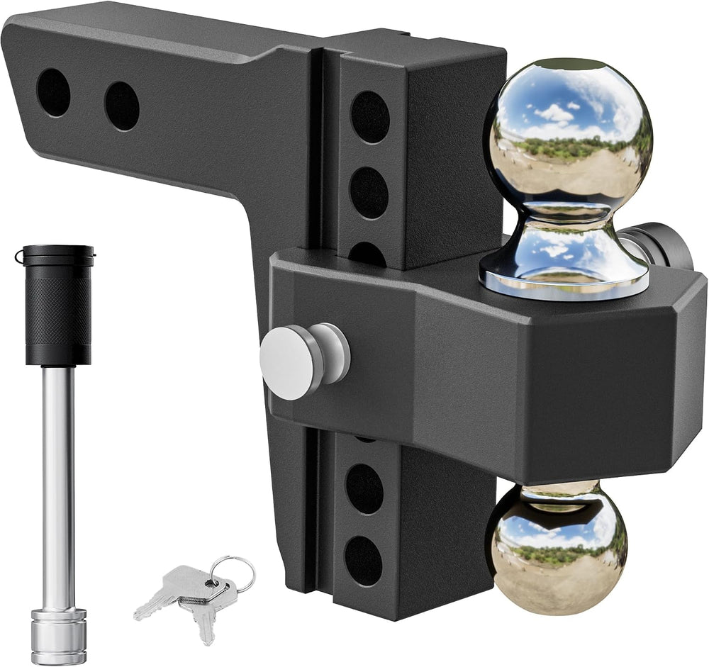 Adjustable Trailer Hitch - Fits 2 Inch Receiver Only, 6 Inch Drop/Rise Alumin...