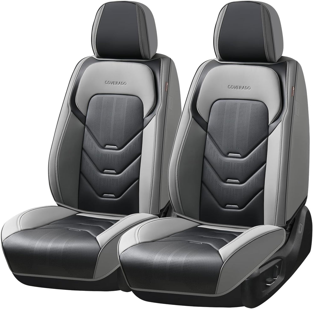 Coverado Car Seat Covers, Front Seat Cover for Car, Waterproof Leather Car Se...