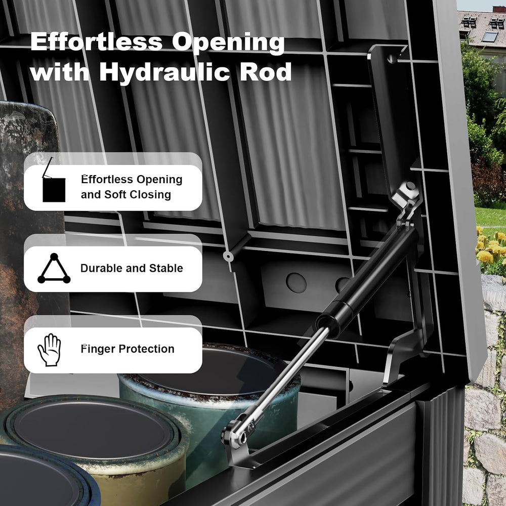 230 Gallon Outdoor Deck Box, Resin Waterproof Storage Box With Lockable Lid, ...