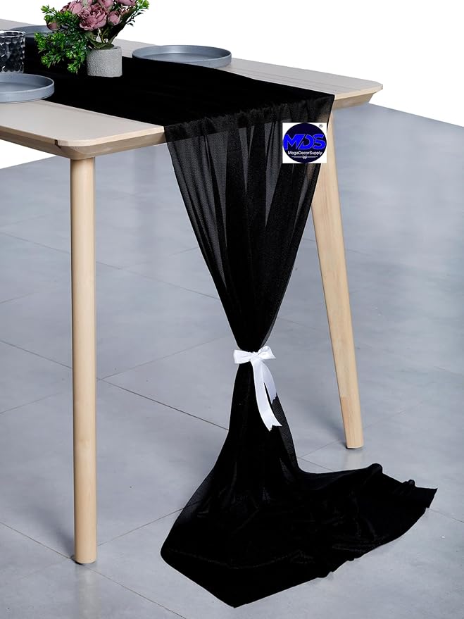 MDS Halloween Chiffon Table Runner - 10 Pack, 29 x 120 Inches, 10ft Each - Sh...