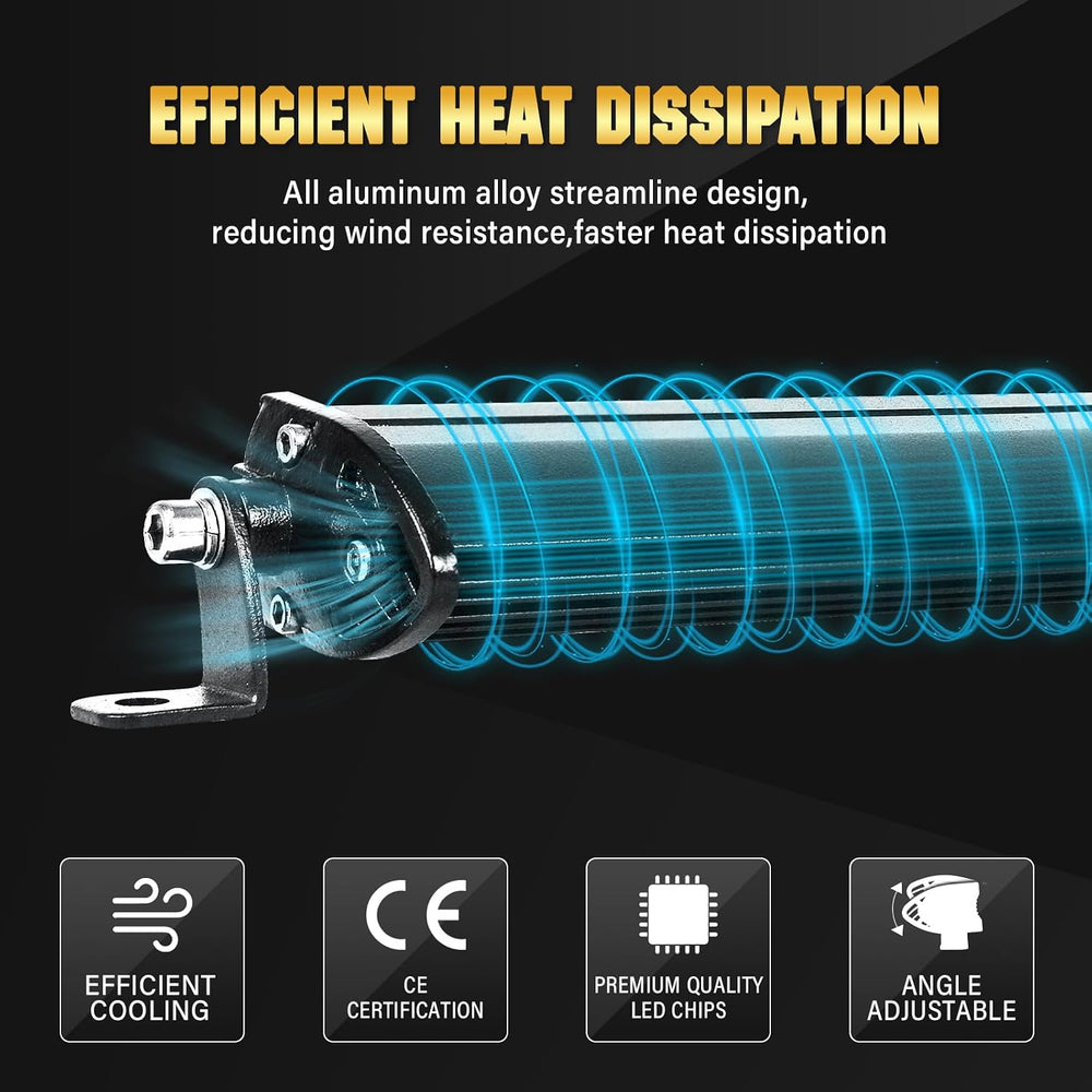 Willpower 25 Inch 120W Single Row Led Light Bar Flood Spot Combo Beam Slim Of...