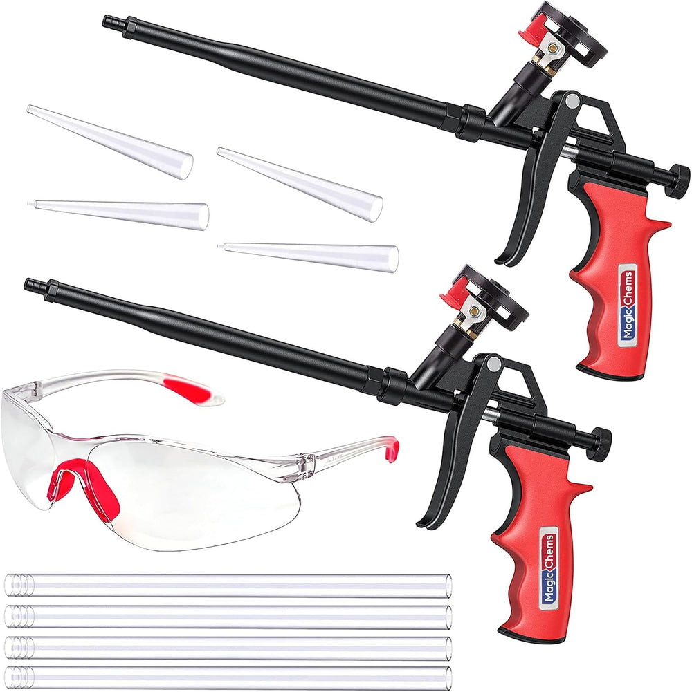 Magic Chems Foam Gun Insulation, Red, Robust Expanding Applicator, 2 Pack