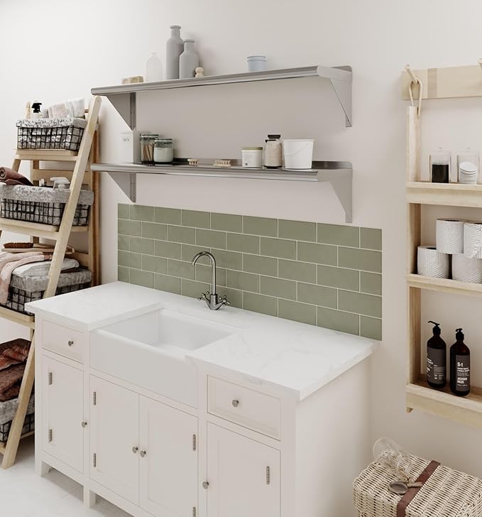 AmGood 48" Long X 10" Deep Stainless Steel Wall Shelf | NSF Certifi...
