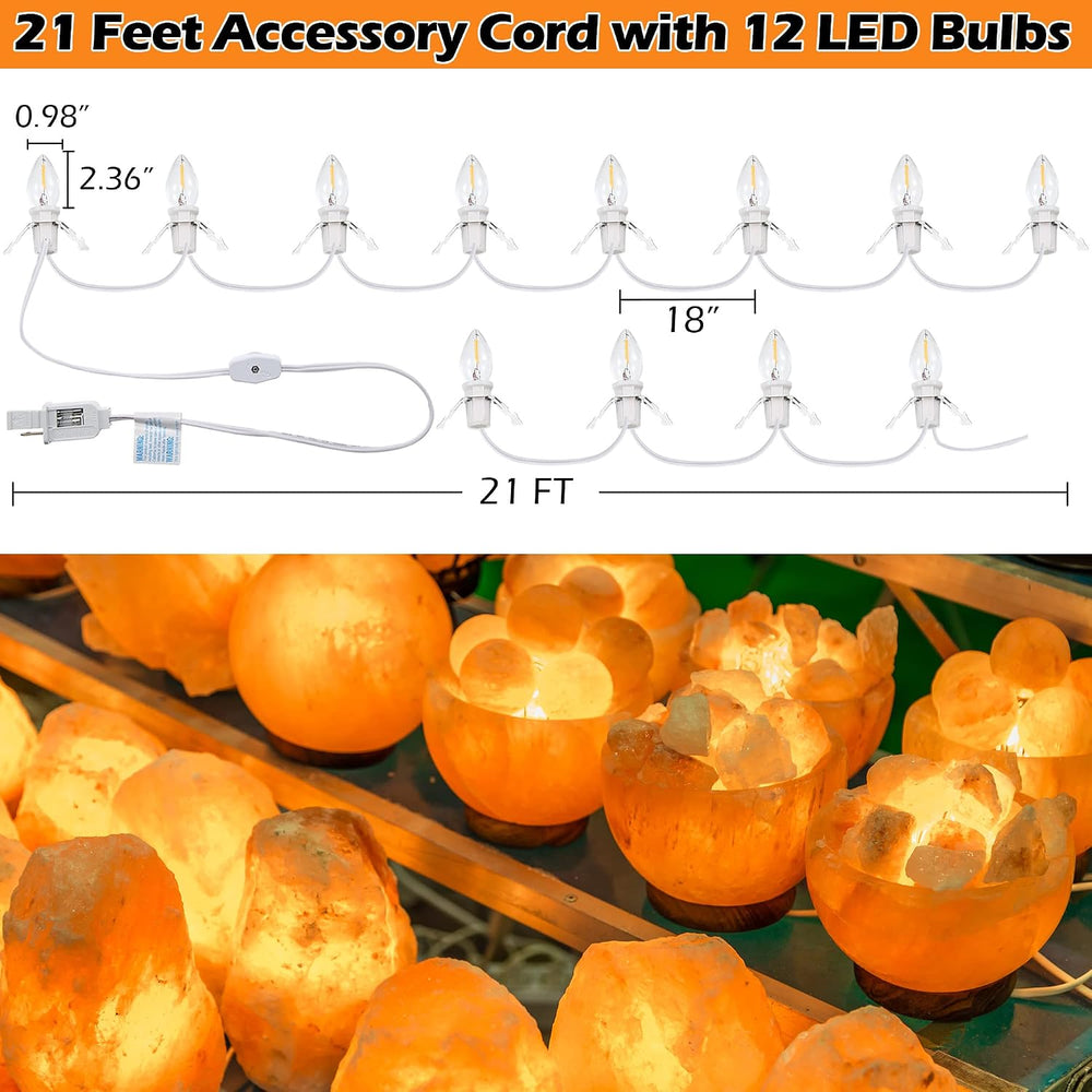2 Pack Accessory Cord with 24 LED Light Bulb, C7 Cord Clip Christmas Village ...
