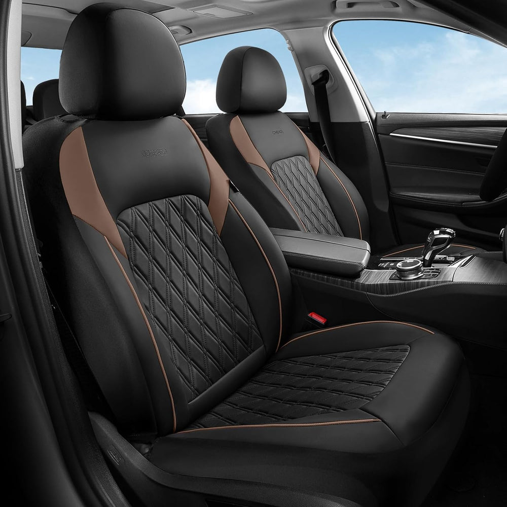 Coverado Leather Seat Covers, Front and Back Seat Covers for Cars, Waterproof...