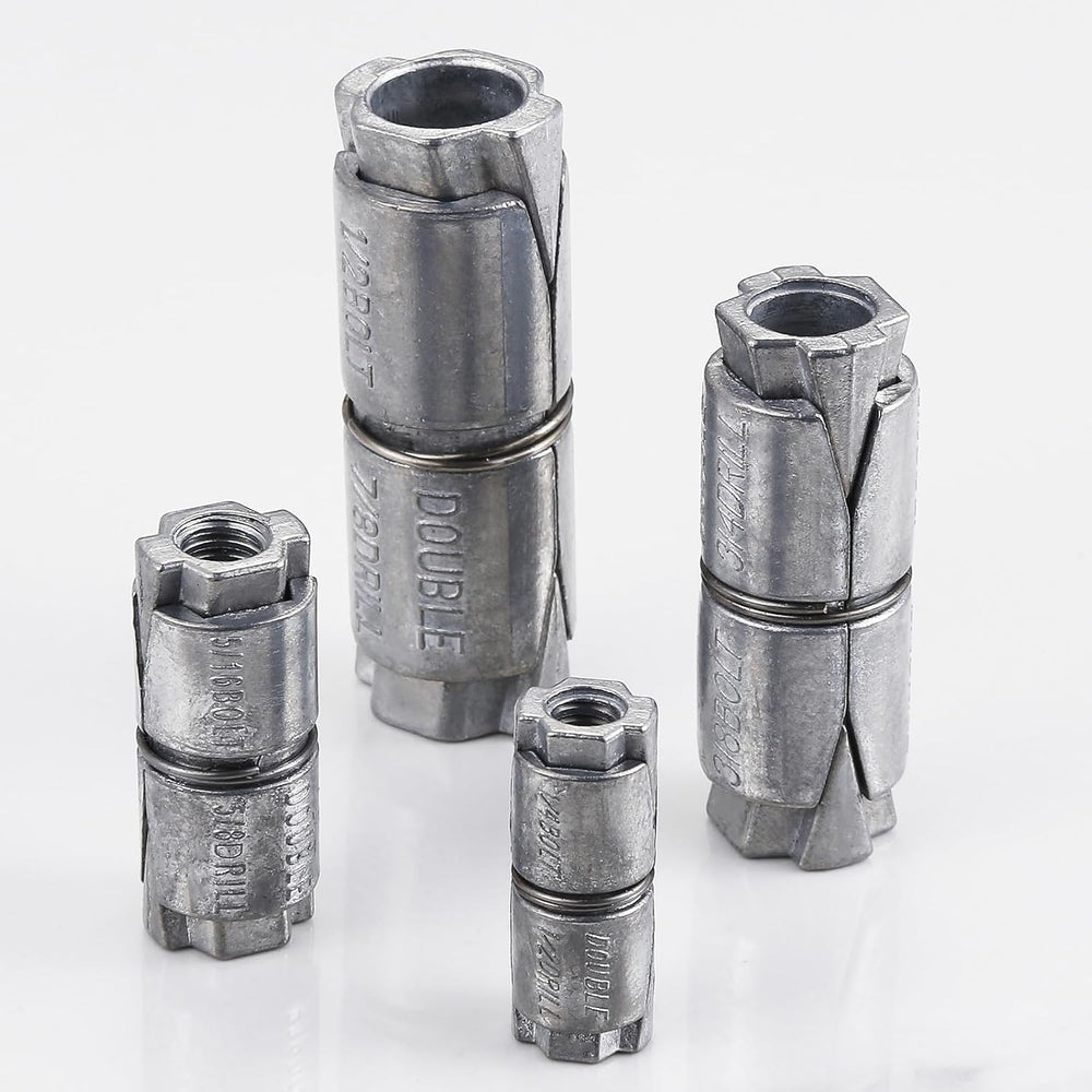 Wensilon (100 pcs) 1/2x2-1/2x7/8 Double Expansion Anchor, Zinc Plated Double ...