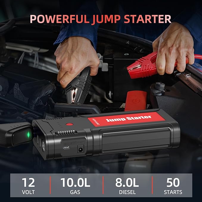 DBPOWER Jump Starter 2750A Peak 76.96Wh Portable Car Jump Starter 12V Auto