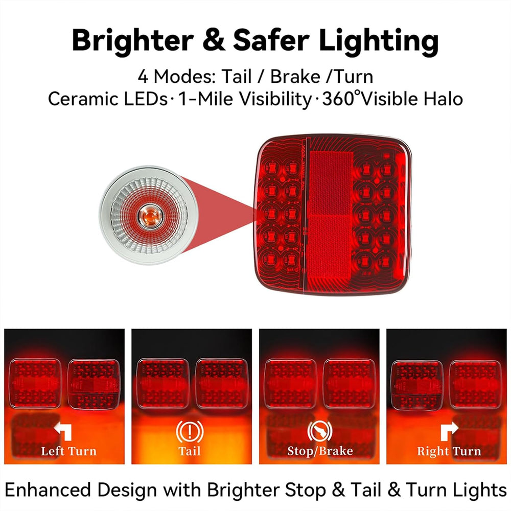 Wireless Trailer Lights Magnetic, Upgrade Rechargeable Wireless Trailer Tow L...