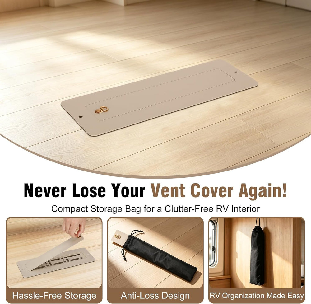 Aluminum RV Floor Vent Cover 2"×10" Kit with Floor Register Cover T...