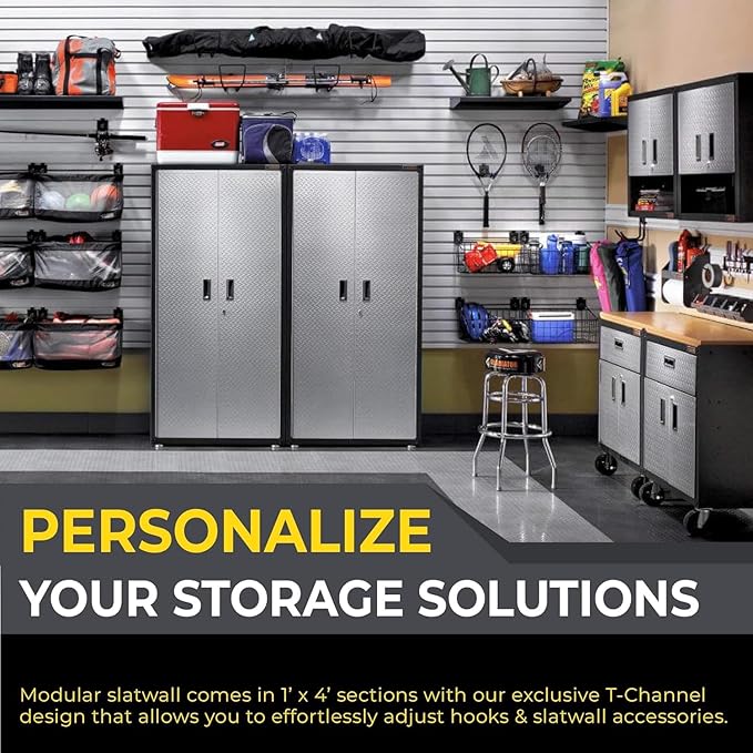 Slatwall Panel Garage Wall Organizer: Heavy Duty Wall Mounted PVC Wall Rack