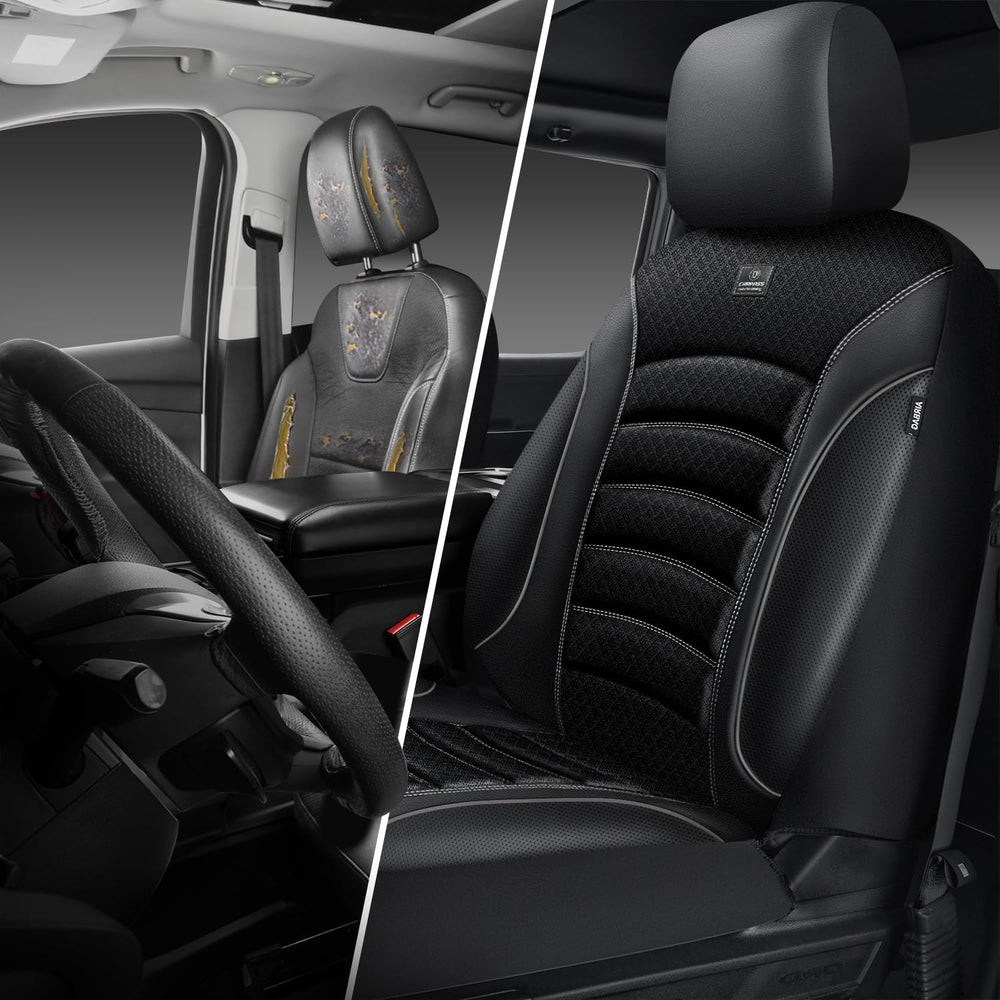 CAR PASS Comfortable 3D Foam Mesh Leather Car Seat Covers Full Sets, Air Cool...