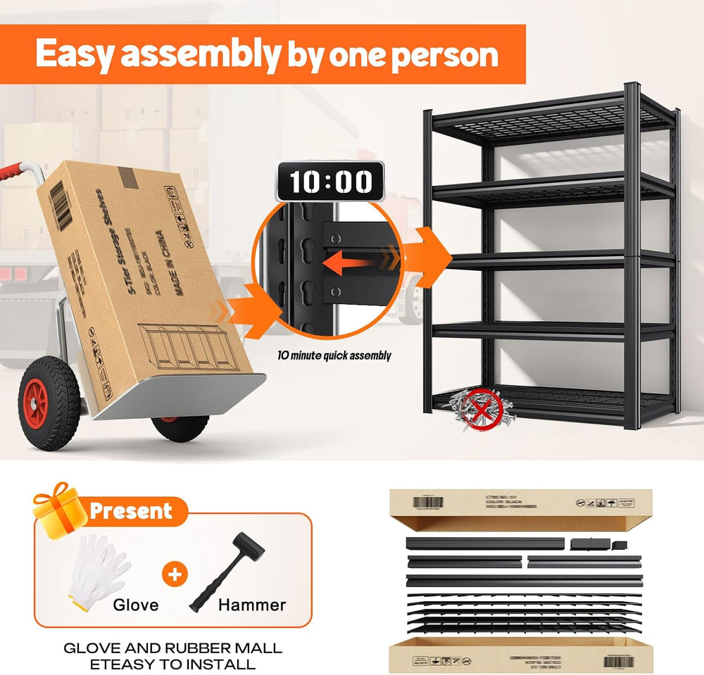 35.4''W Storage Shelves,5-Tier Adjustable Garage Shelving