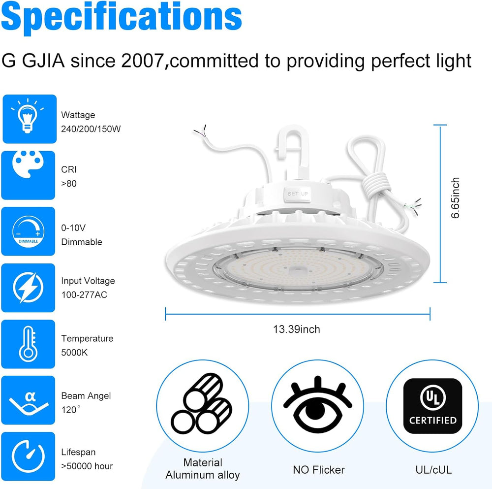 4PACK UFO LED High Bay Light, High Bay Led Shop Lights for Warehouse Barn Fac...