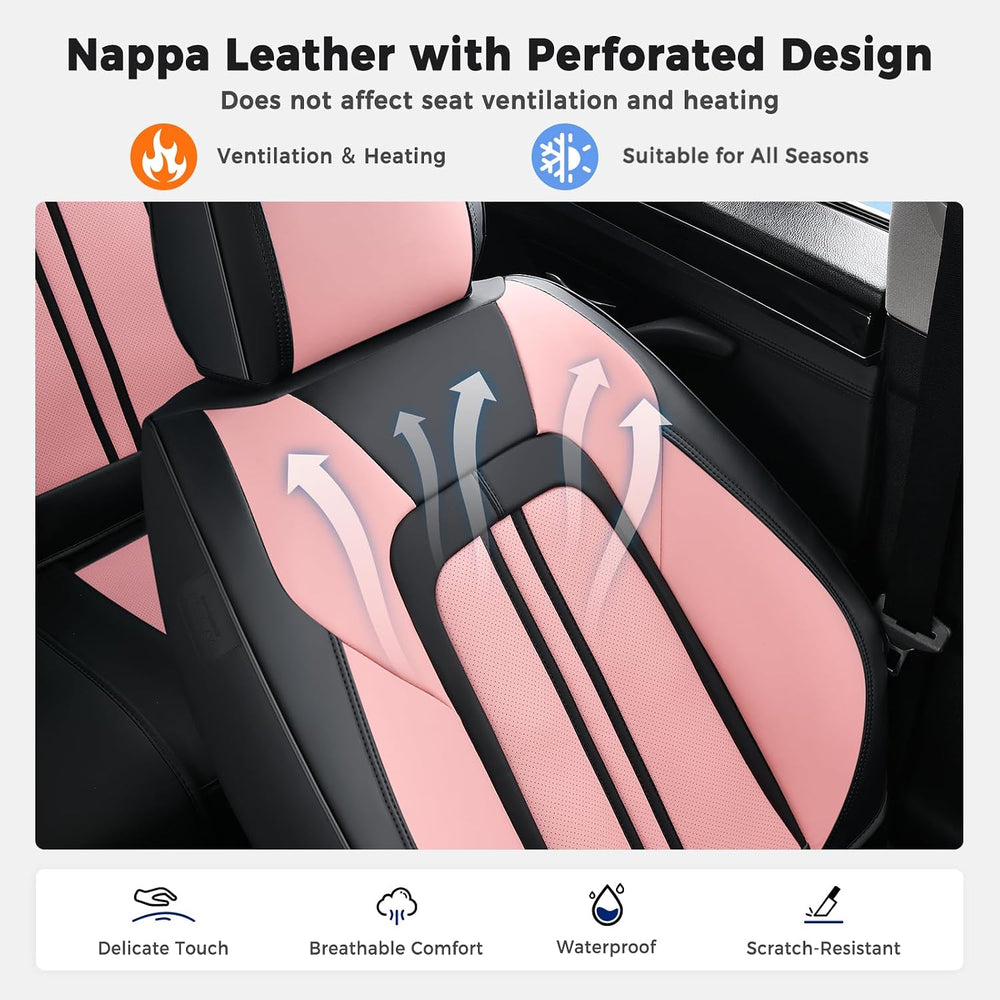 Huidasource Car Seat Covers Full Set 5 Seats, Faux Leather Seat Covers with H...