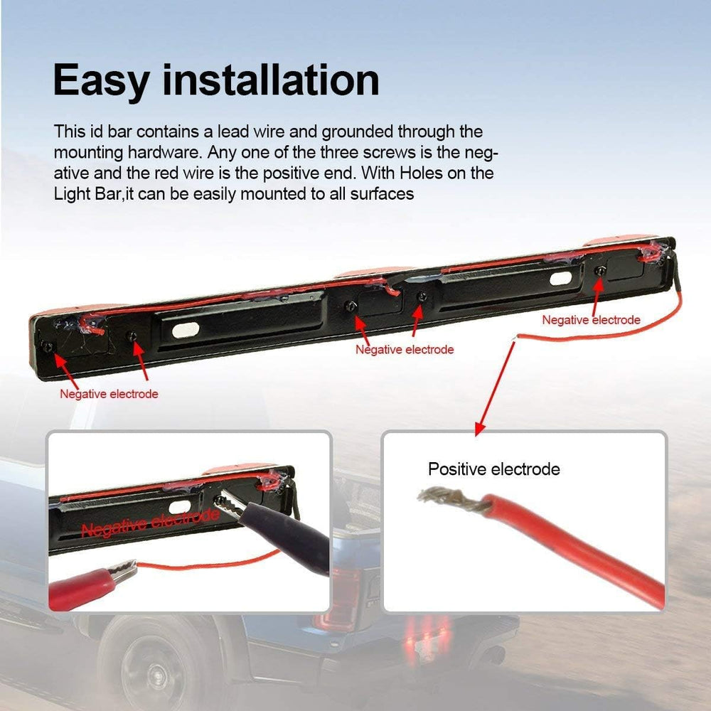 Partsam Submersible Trailer Lights Kit 12V, Square LED Kits, Marker Lights
