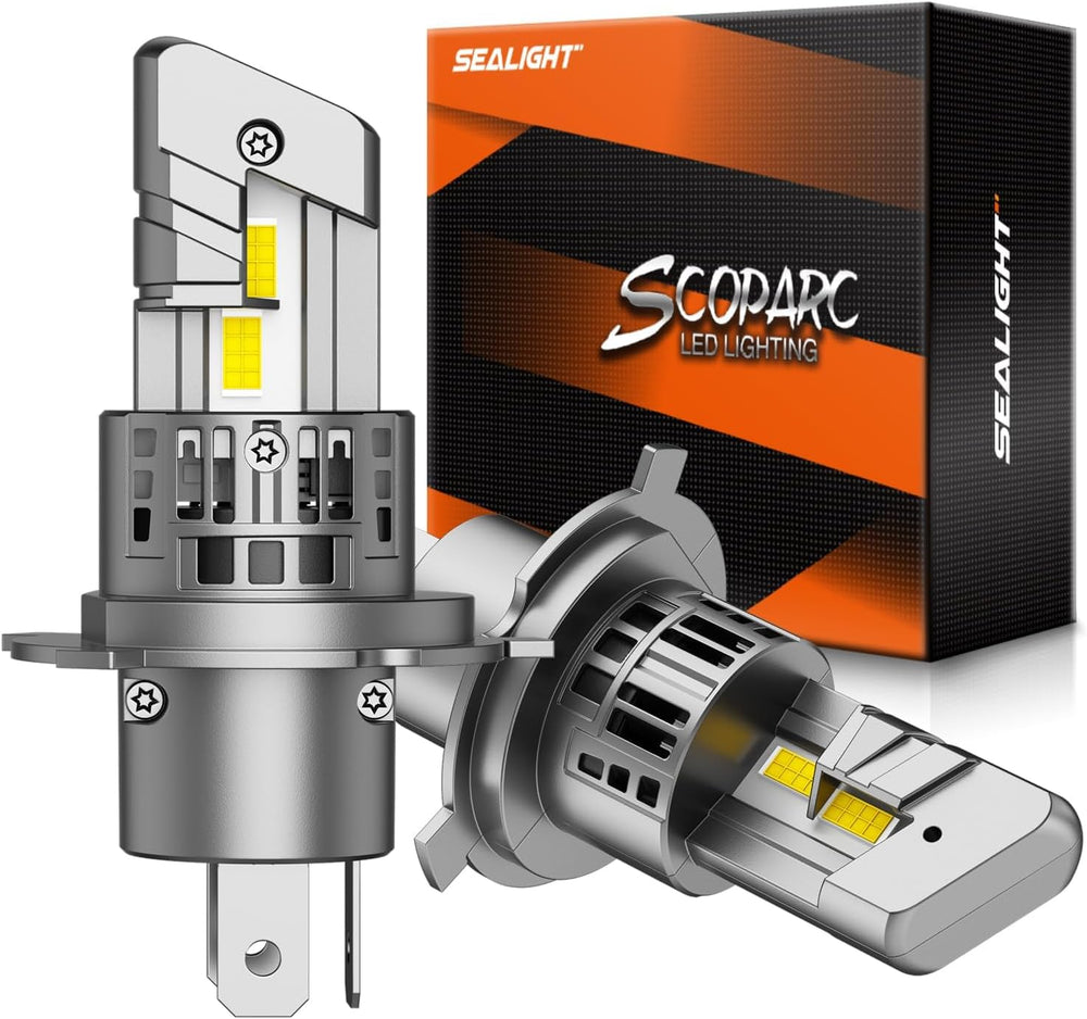 SEALIGHT H4/9003/HB2 LED Bulbs, 50000LM 900% Super Brighter, 1:1 Size, 6500K ...