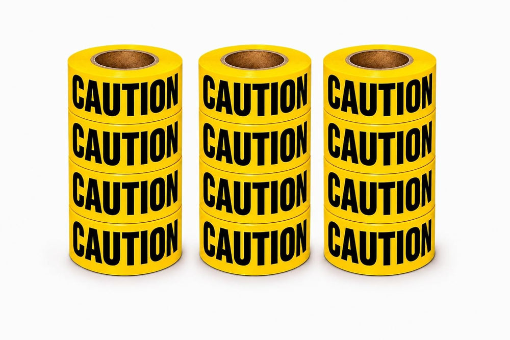 ATERET Premium Yellow Caution Tape 12-Pack 3 inch x 1000 feet, Hazard Safety ...