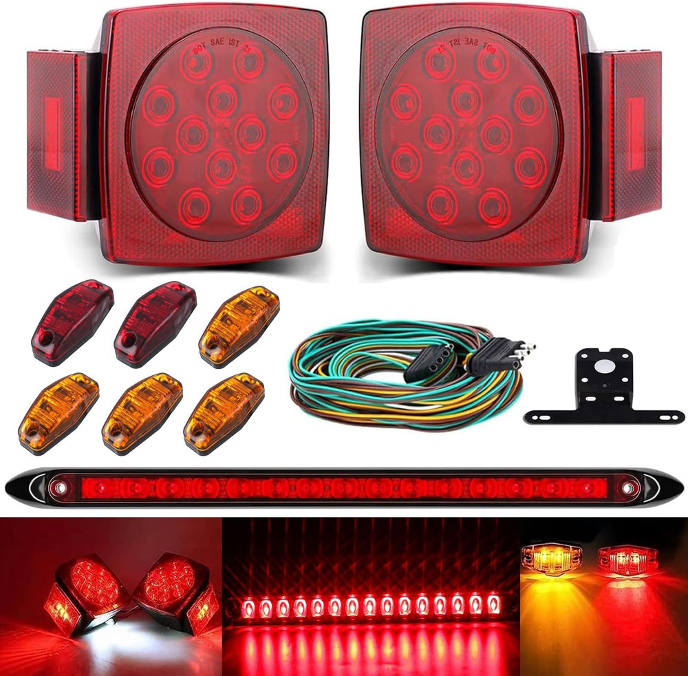 LIMICAR Trailer Light Kit with 15-LED Light Bar 6 Marker Lights