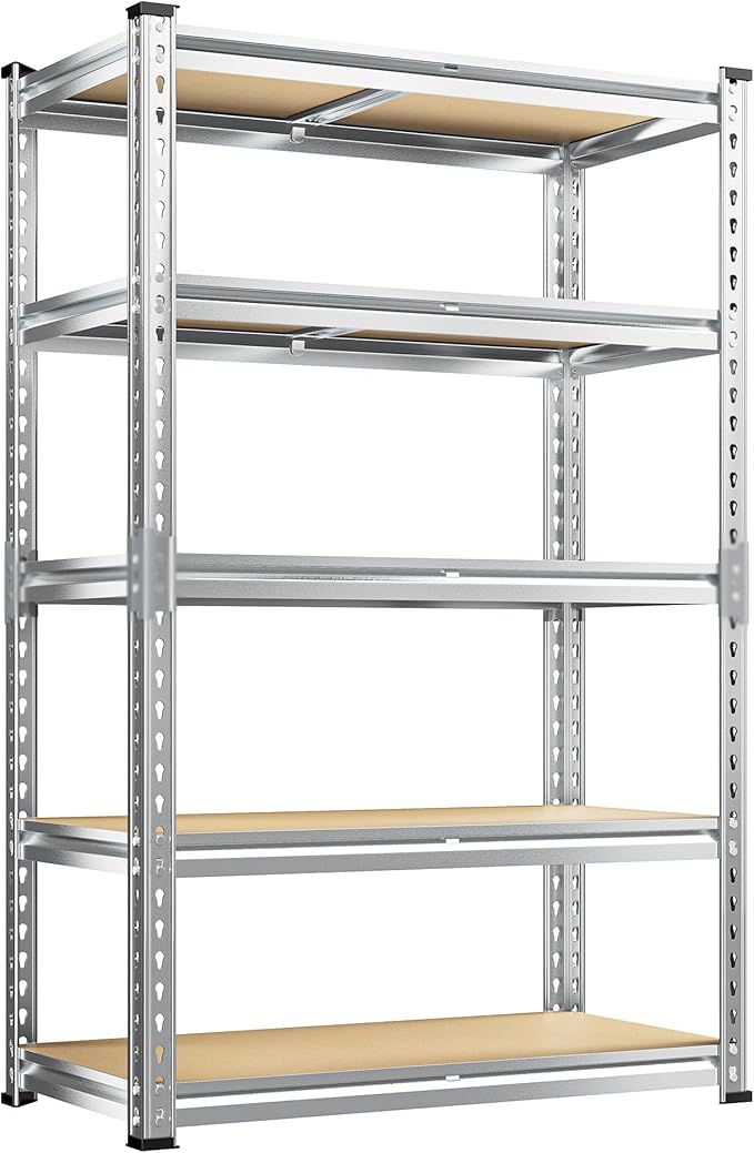 REIBII Garage Shelving, 5 Tier Storage Shelves Load 2020LBS, Adjustable Garage