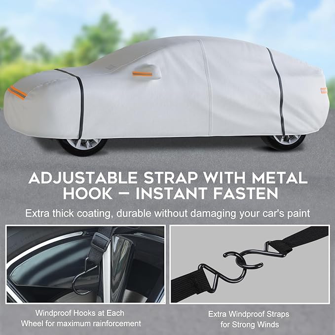 Car Cover Waterproof All Weather, 6 Layers