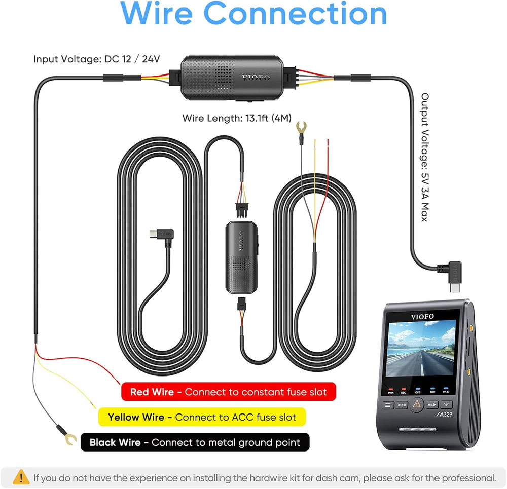 VIOFO Type-C HK6 Hardwire Kit with 8PCS Full Set Circuit Fuse Tap for Cam