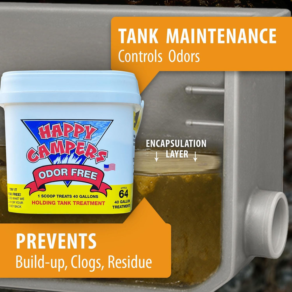 Happy Campers RV Black Tank Treatment & Gray Tank Deodorizer– 64 Treatments