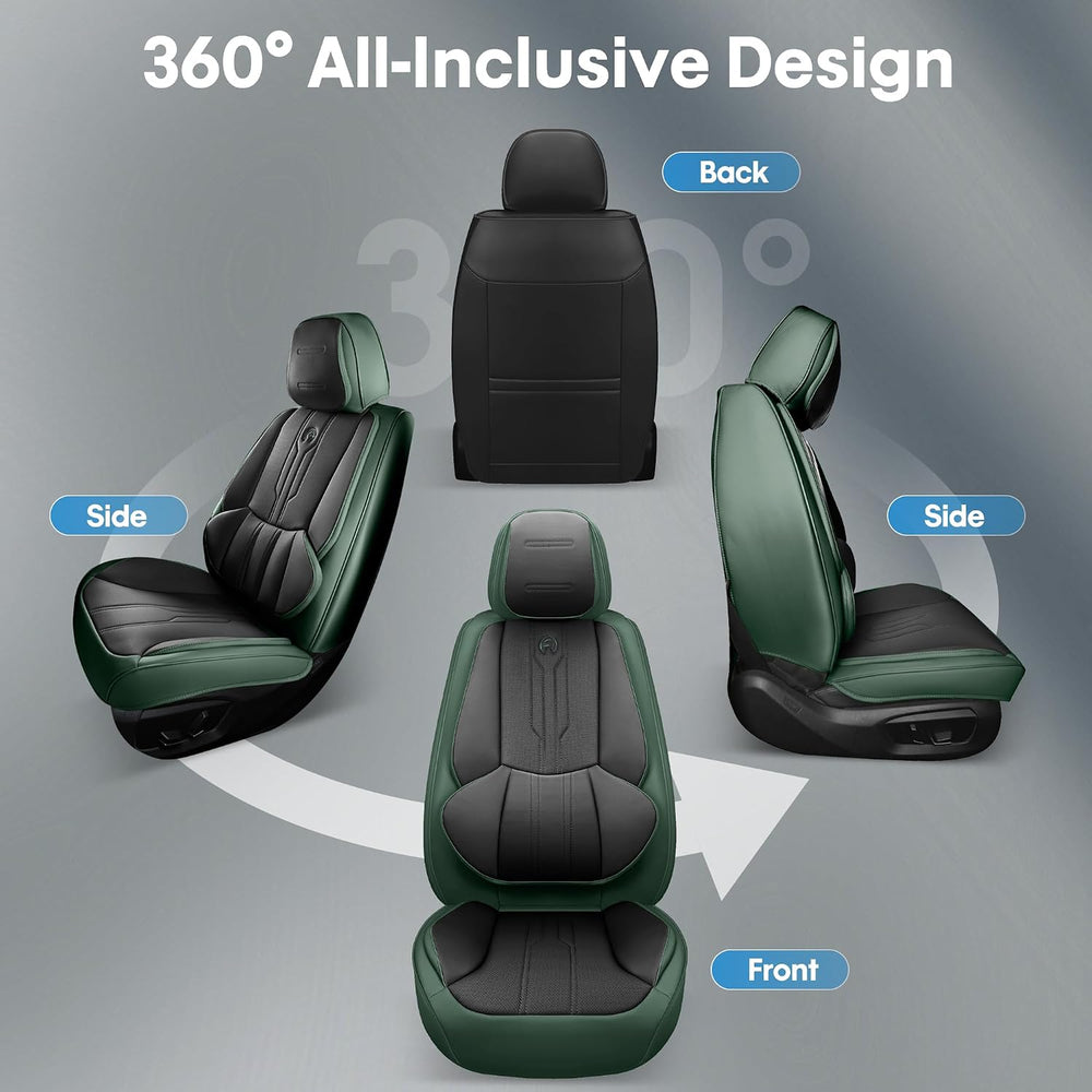 AOOG Car Seat Covers Full Set, Leather Seat Covers for Car, Waterproof Car Se...