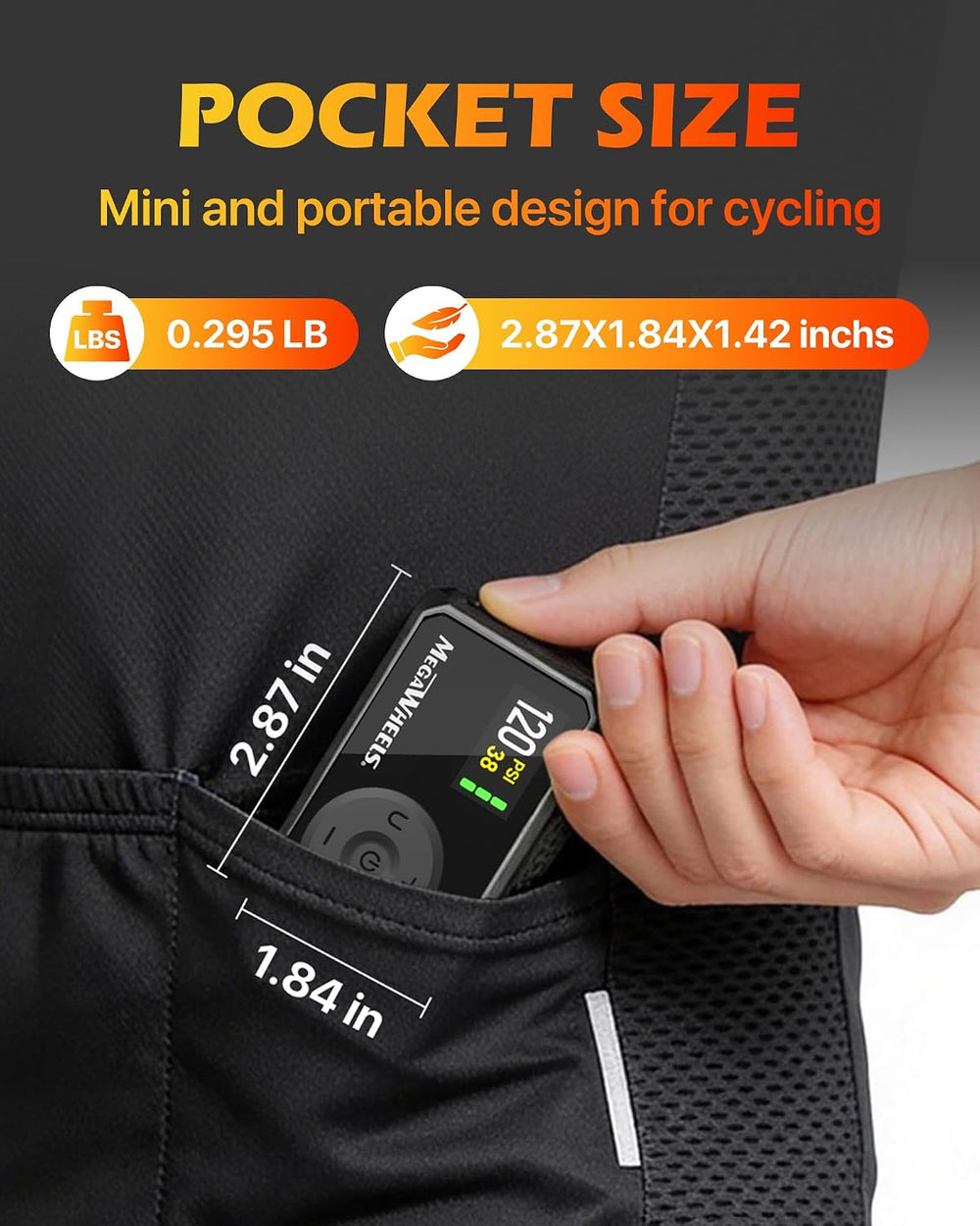 MEGAWHEELS Mini Bike Pump with Gauge, 120/150PSI Bike Tire Inflator with Pres...