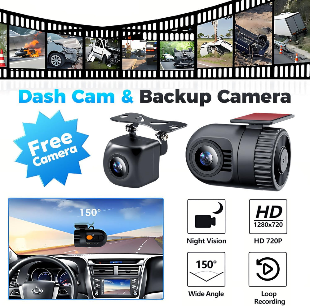 Upgrade Wireless Double Din Car Stereo with Apple Carplay, Android Auto, Dash...