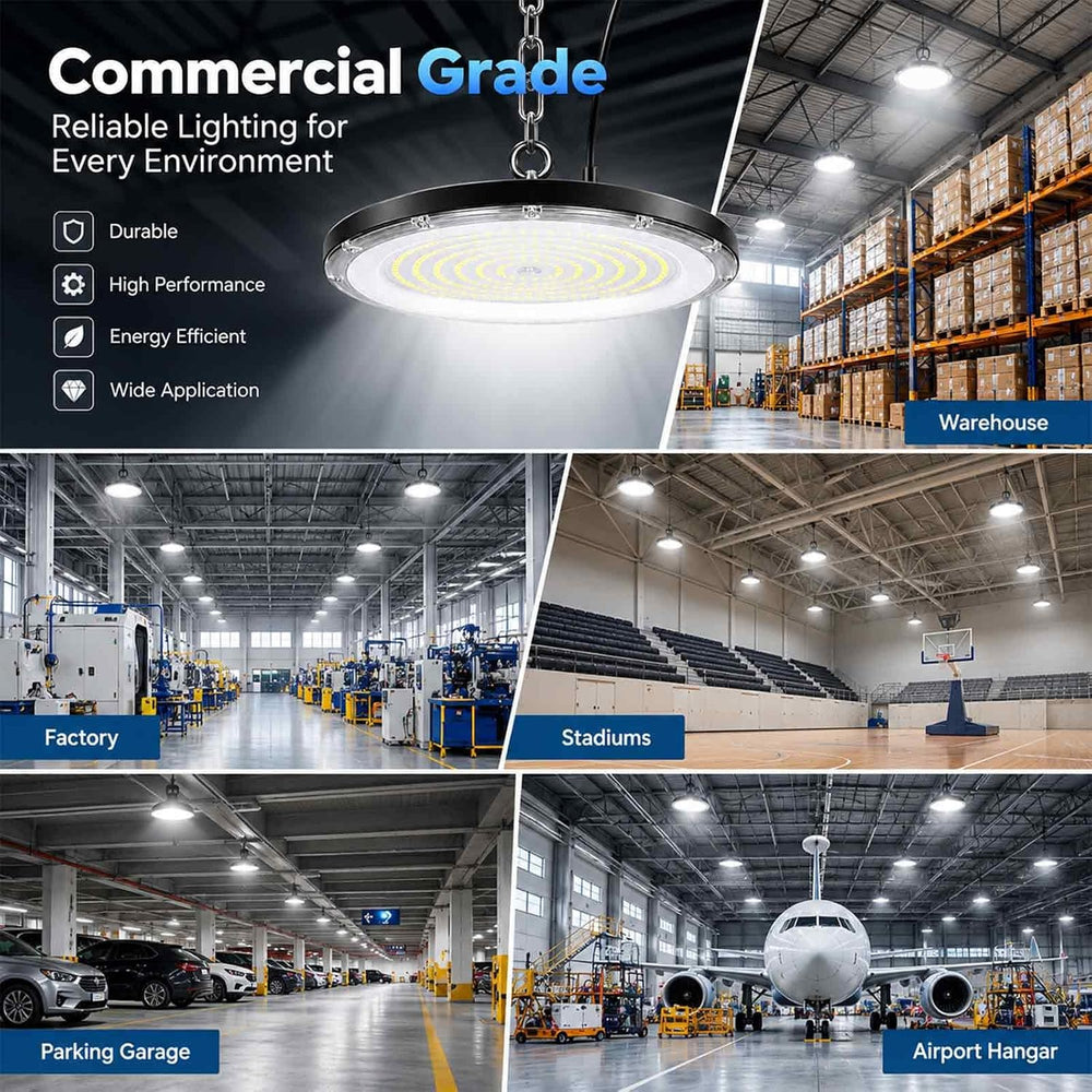 DragonLight 10 Pack UFO LED High Bay Lights 300W 40500LM 5000K, UL Listed