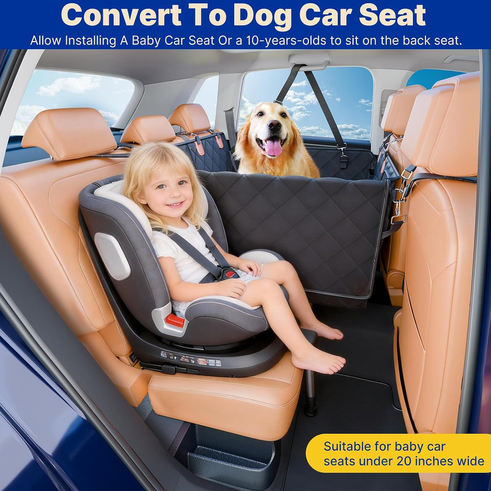 Convertible Back Seat Extender for Dogs, Foldable 400lbs Hard Bottom Dog Car ...